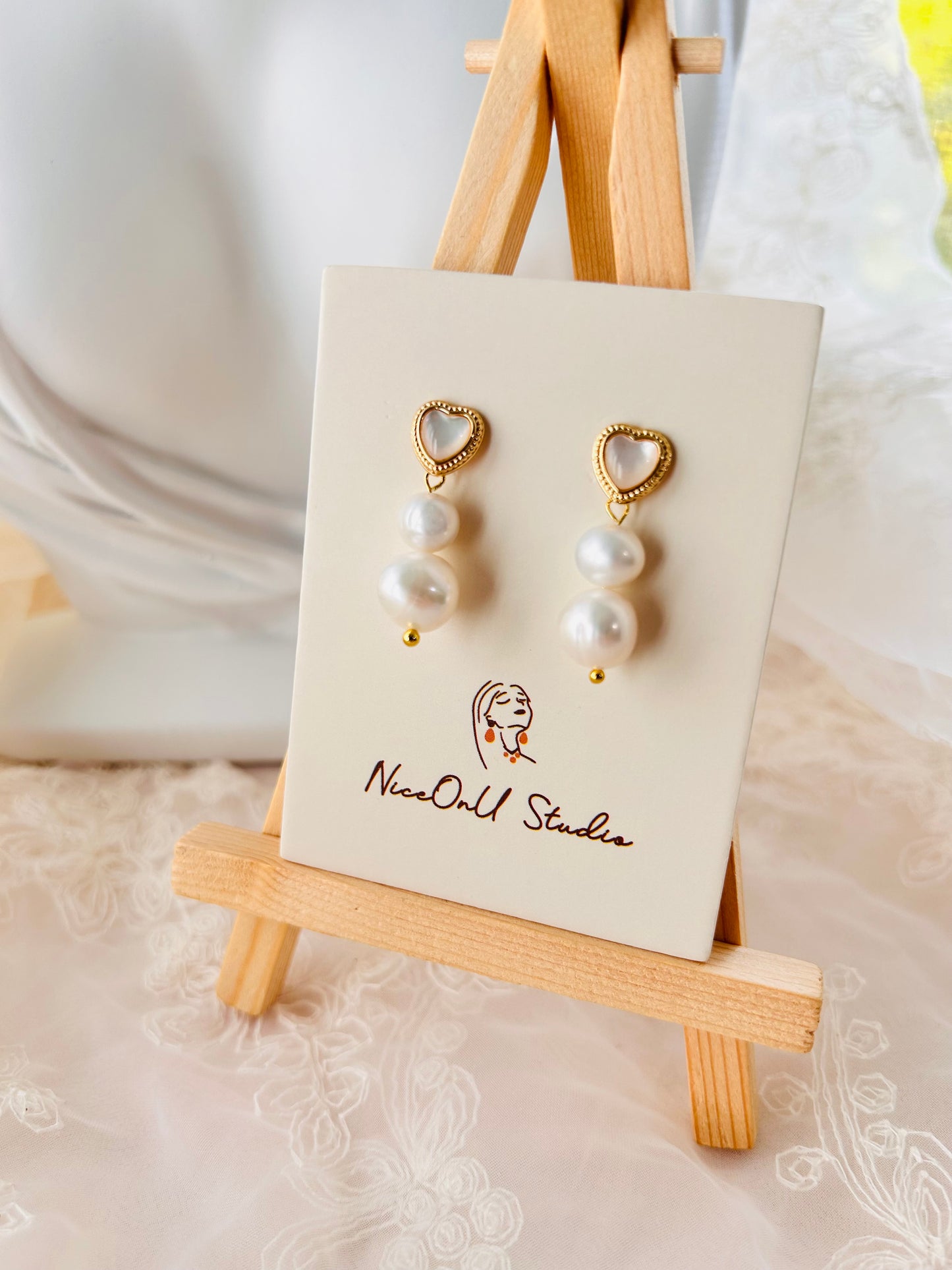 Small and Big Freshwater pearl Earrings