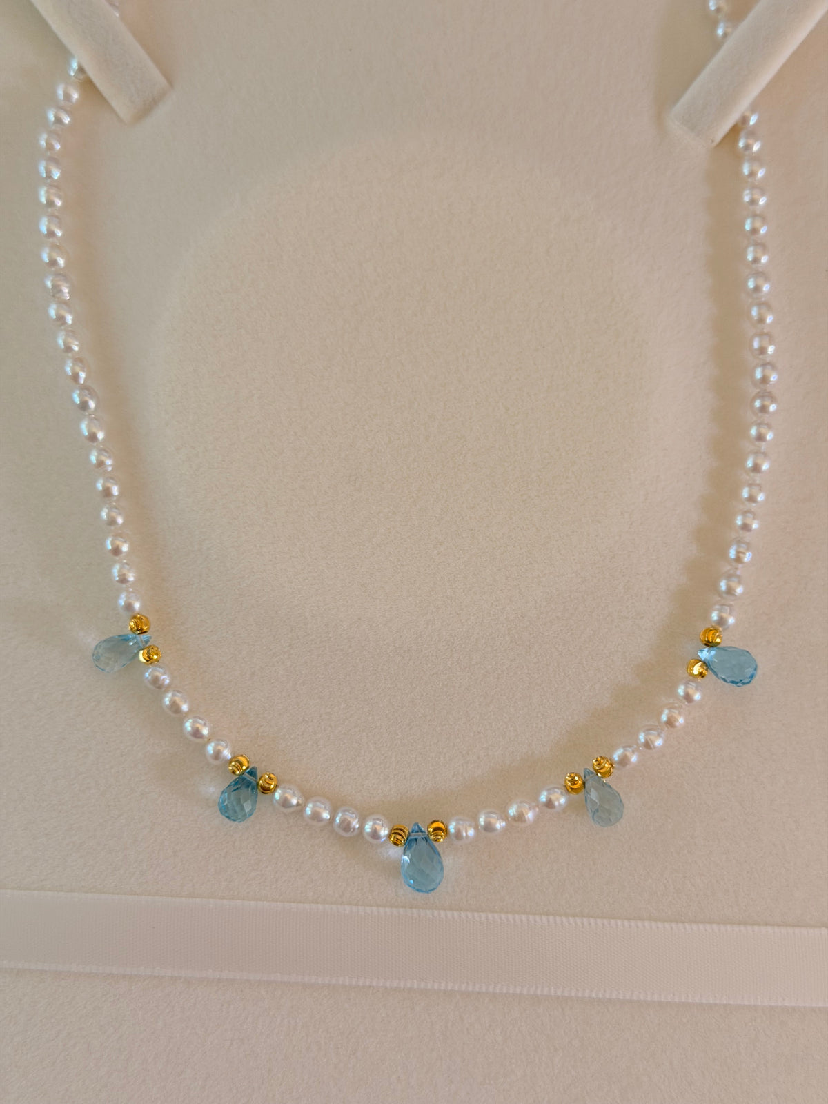 Aquamarine/Amethyst Pearl Necklace