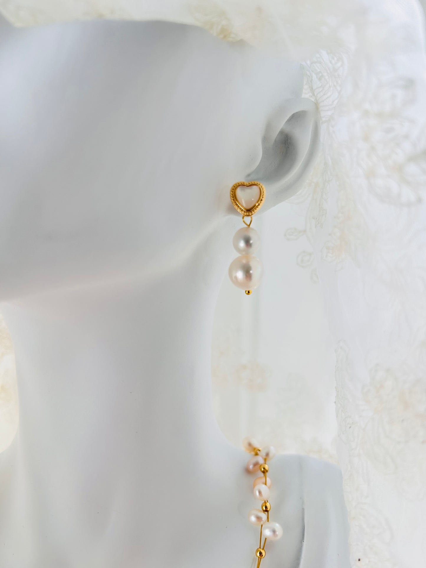 Small and Big Freshwater pearl Earrings