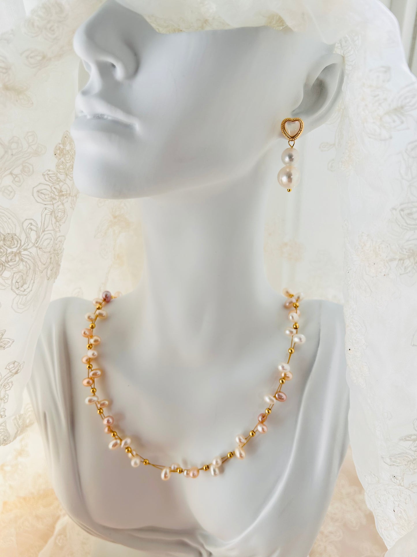 Small and Big Freshwater pearl Earrings