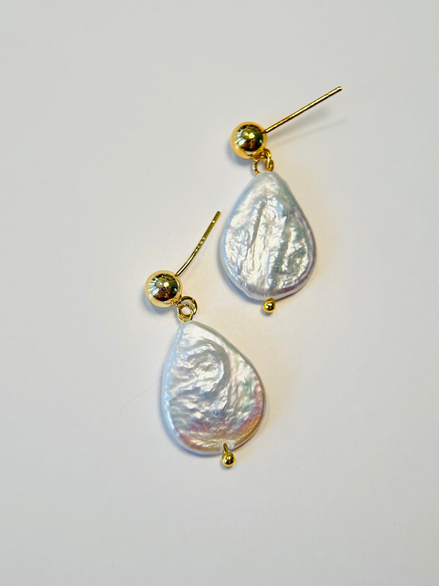 Large Teardrops Freshwater Pearl Earrings