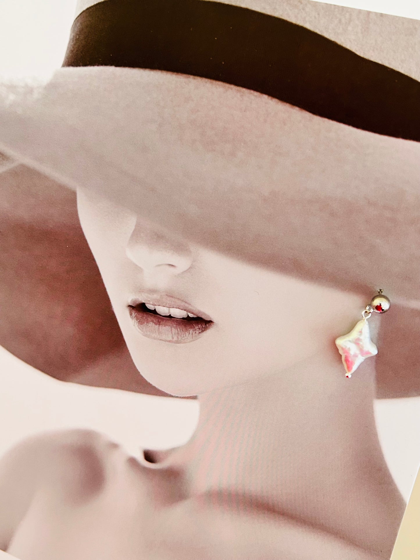 Cross Star Freshwater pearl Earrings