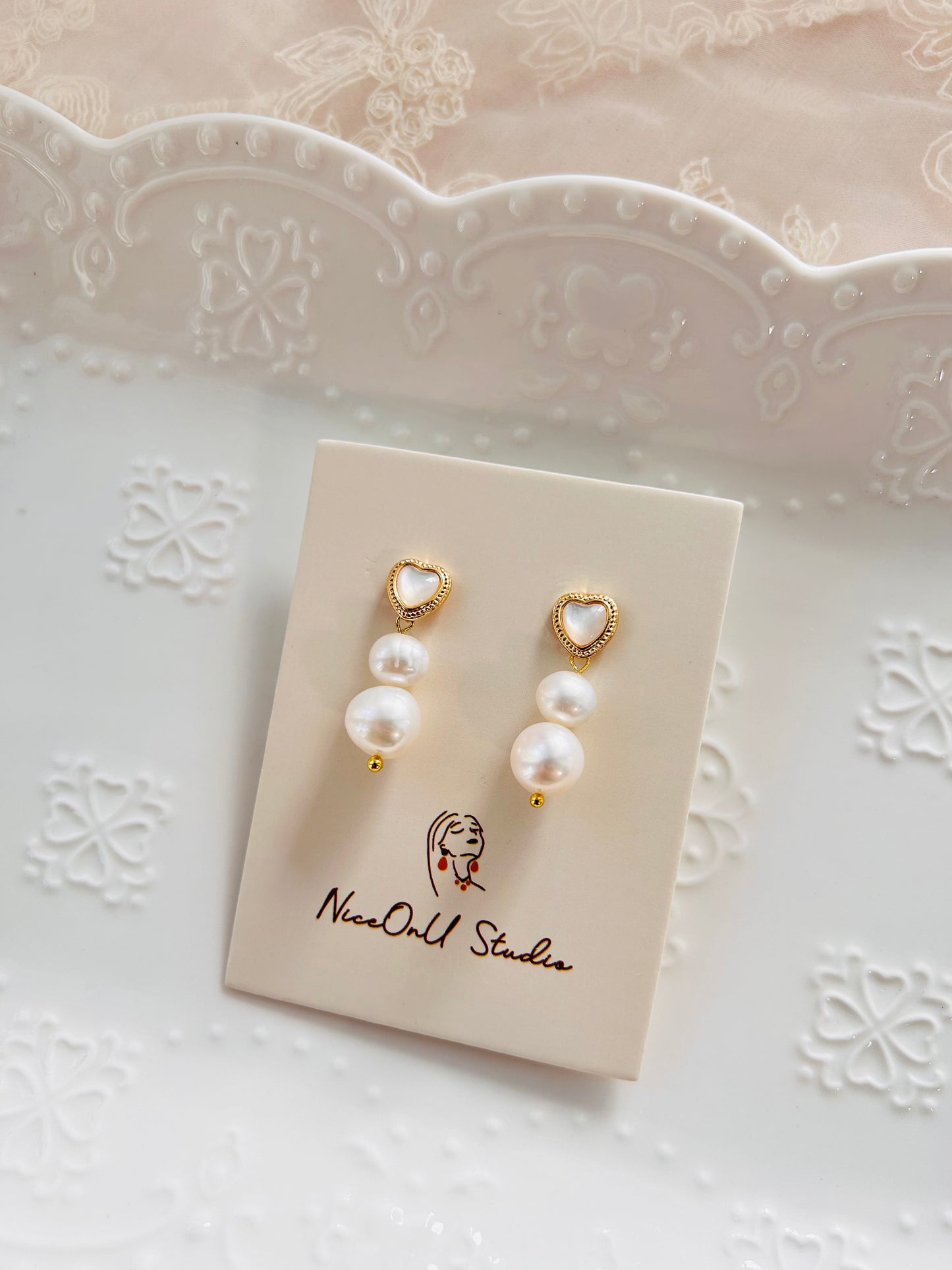 Small and Big Freshwater pearl Earrings