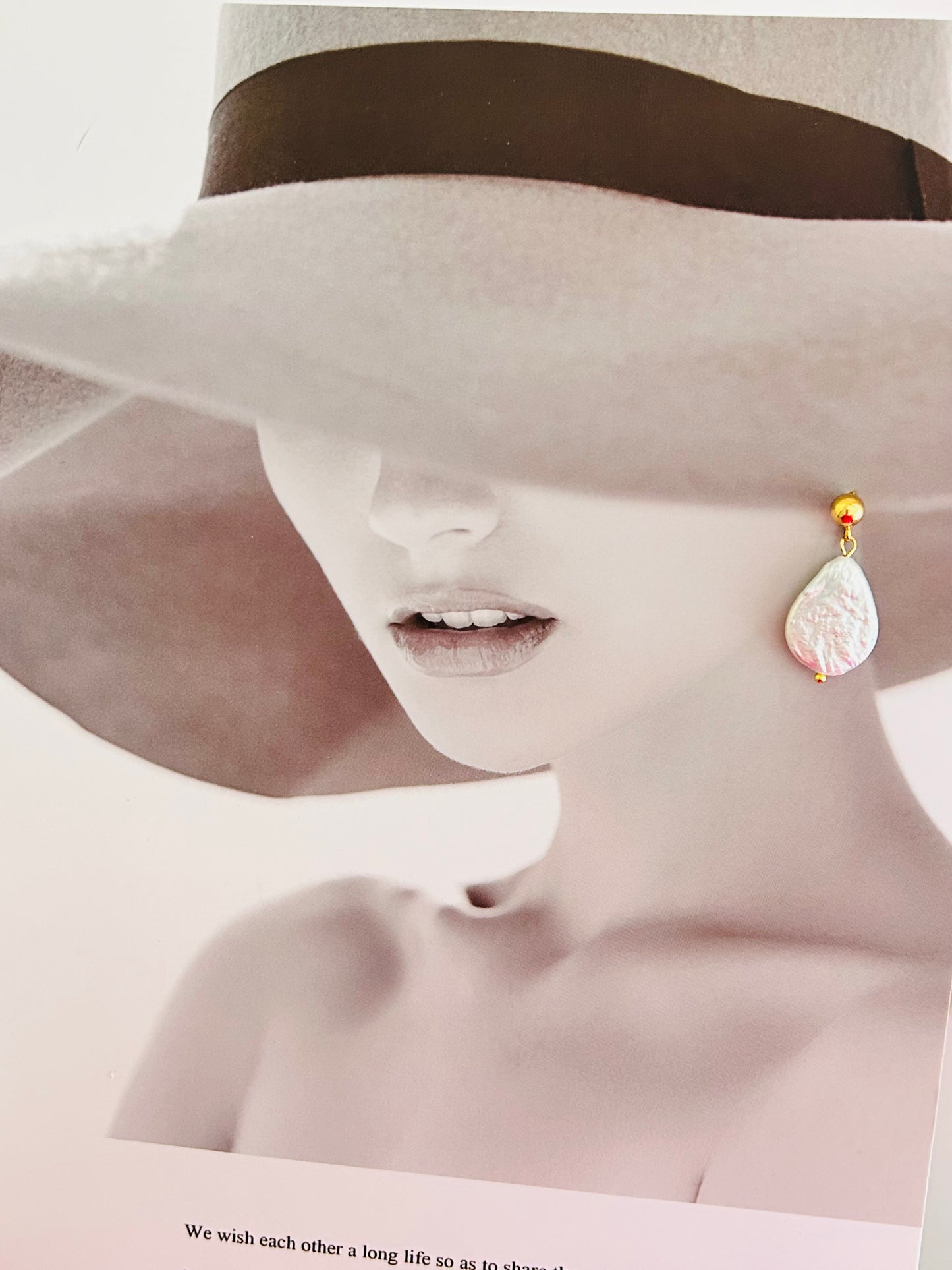 Large Teardrops Freshwater Pearl Earrings