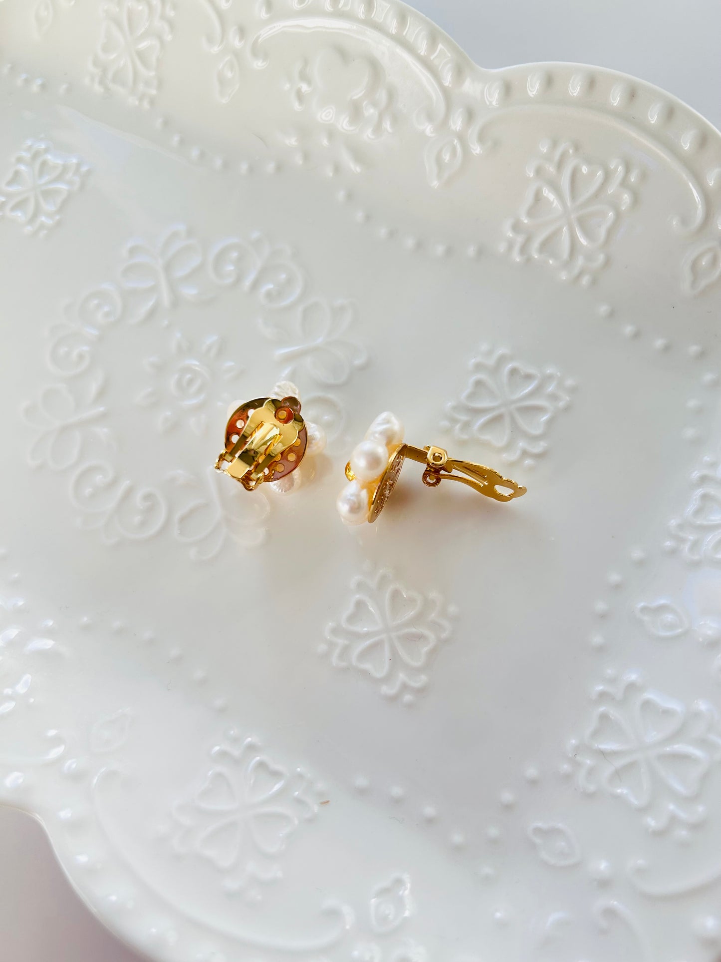 Flower Earrings / Clip -On