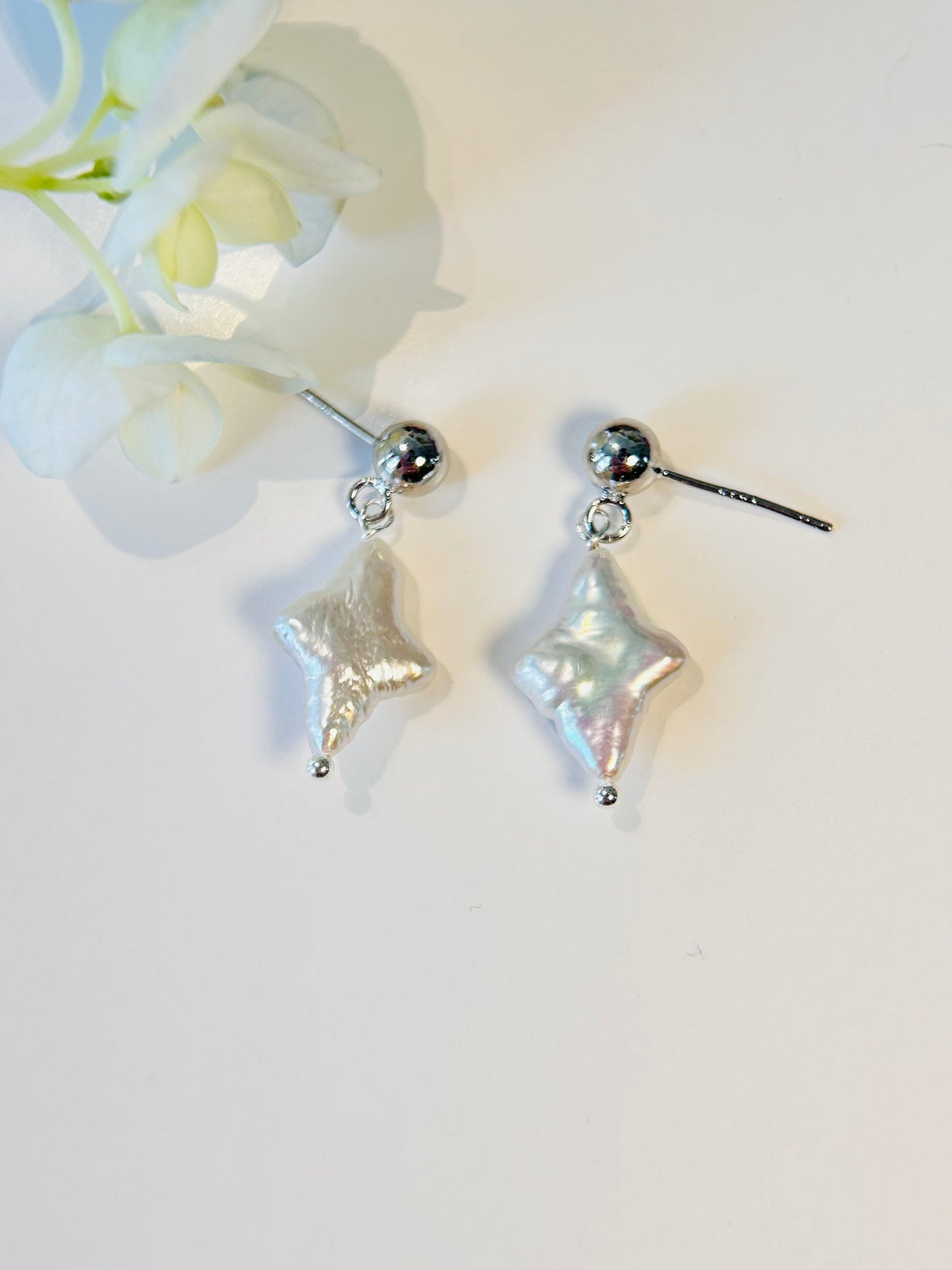 Cross Star Freshwater pearl Earrings