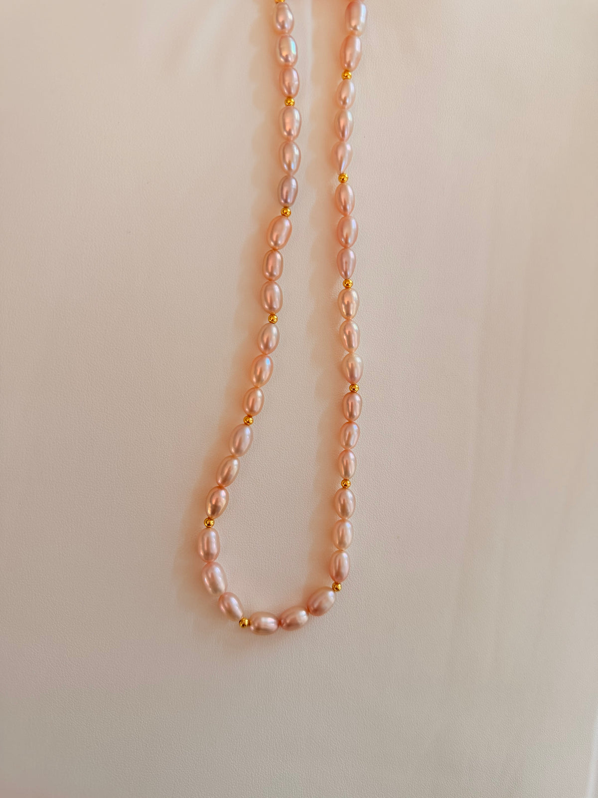 Natural champagne pearl necklace NL63