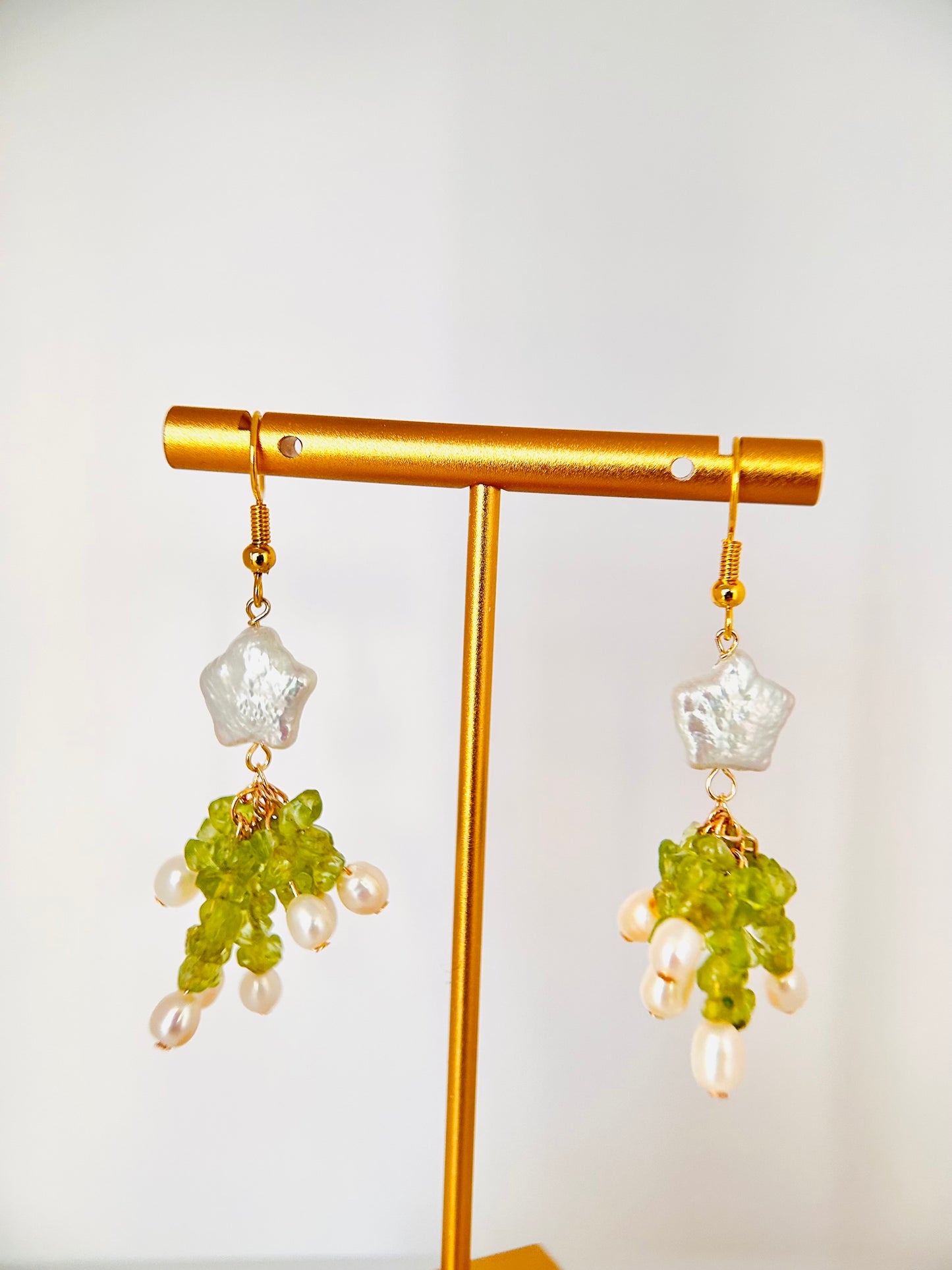 Christmas Tree -Lemon Green Crystals Dangles