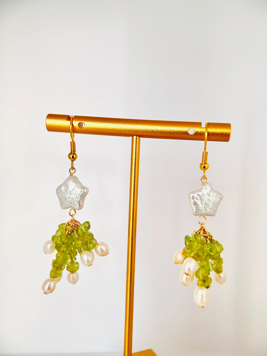 Christmas Tree -Lemon Green Crystals Dangles