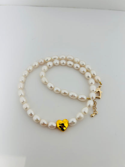 Rice Shape Freshwater Pearl Necklace