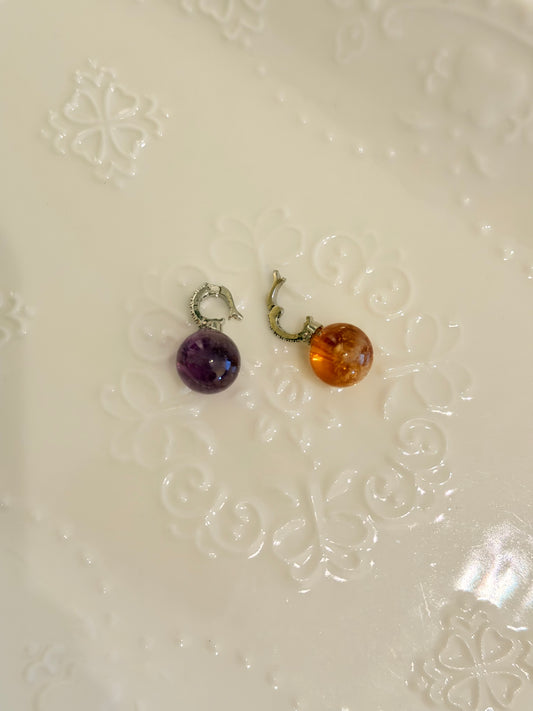 Amethyst/ Yellow Quartz Pendants