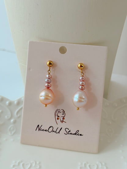 Ear drop Purple and pink