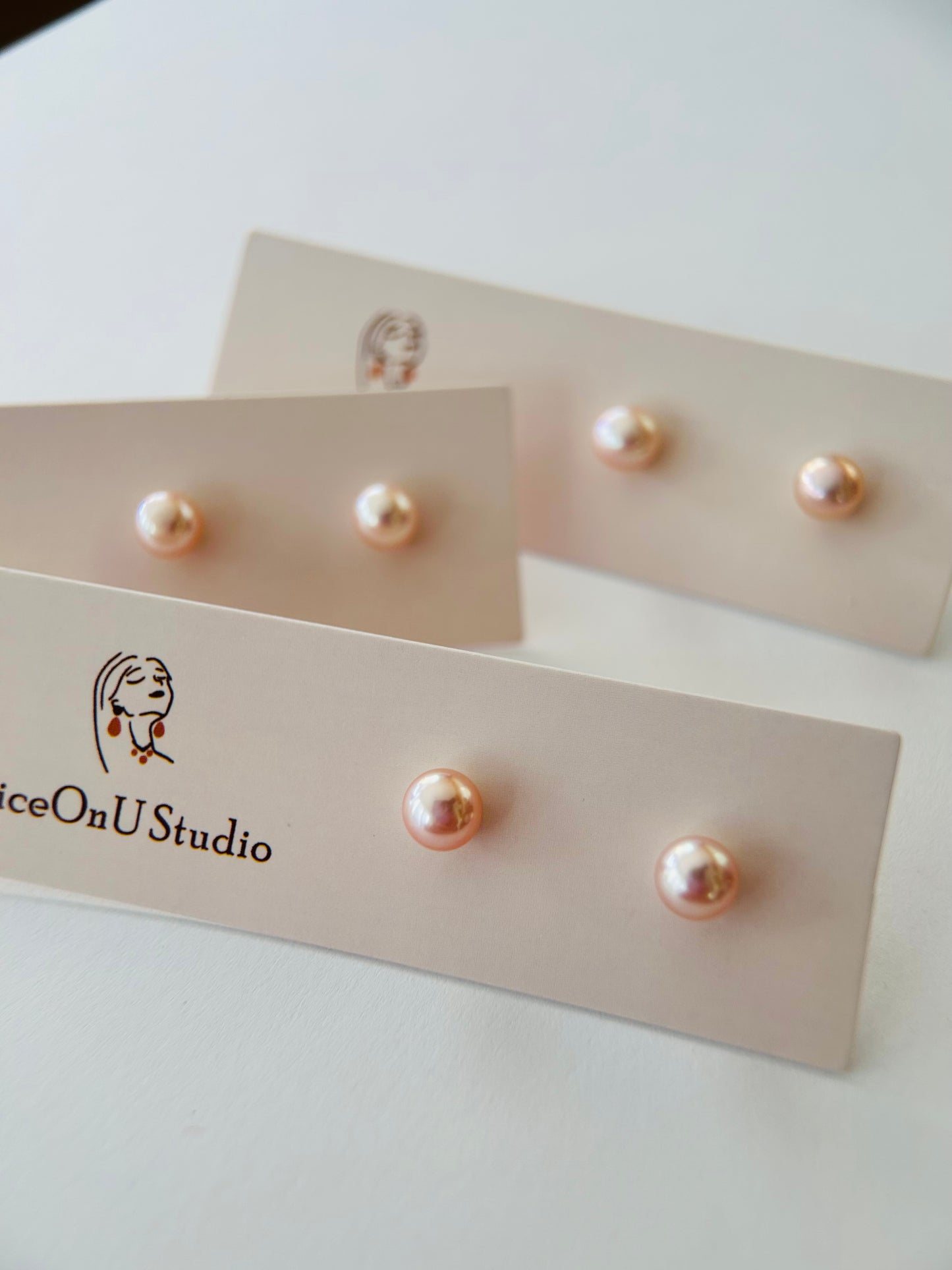 Champagne Color Freshwater Pearl Studs