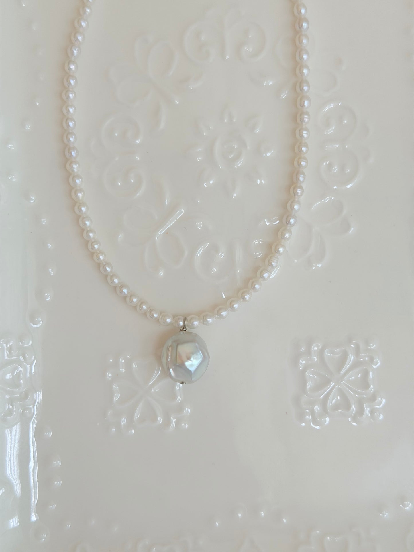 Natural Diamond Pearl Set (Necklace)