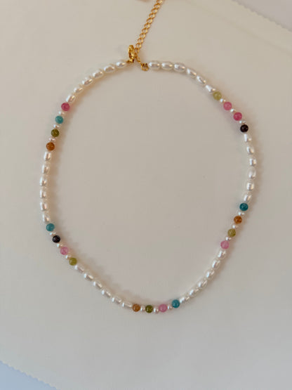Tourmaline and Pearl Necklace