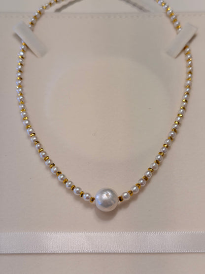 Lulu Tong Golden bead Necklace N60