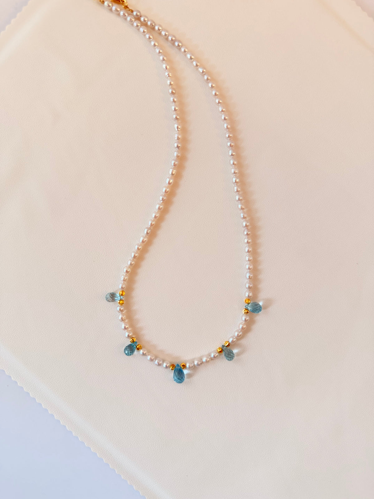 Aquamarine/Amethyst Pearl Necklace