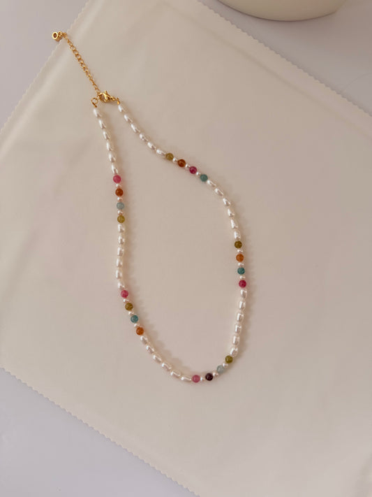 Tourmaline and Pearl Necklace