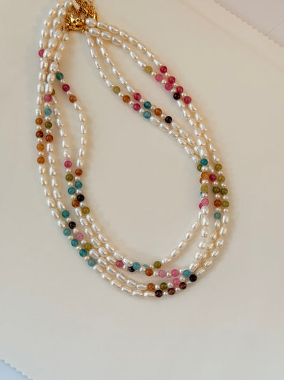 Tourmaline and Pearl Necklace