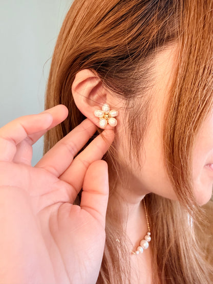 Flower Earrings / Clip -On
