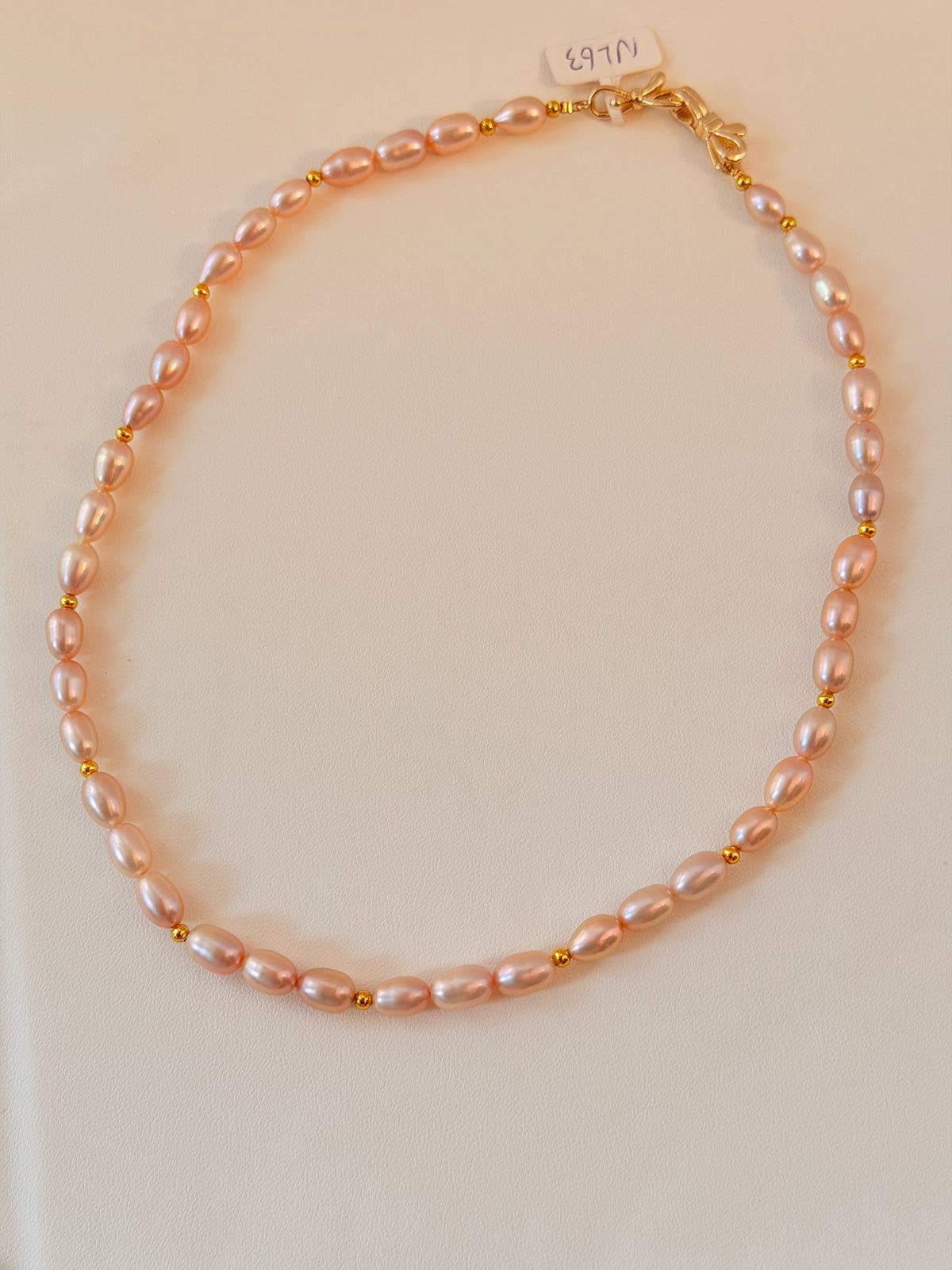 Natural champagne pearl necklace NL63