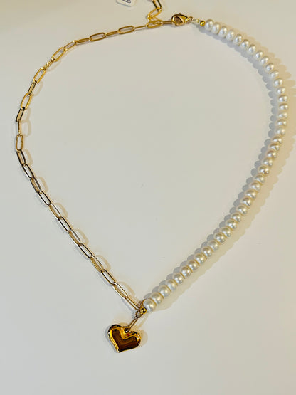 Half-Half Pearl Heart