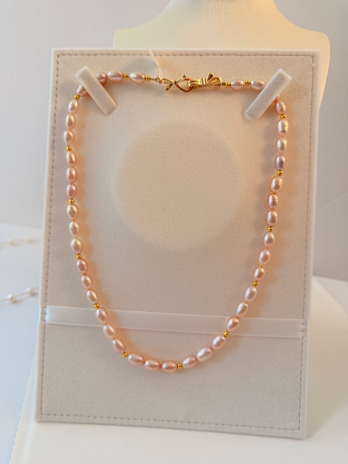Natural champagne pearl necklace NL63