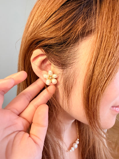 Flower Earrings / Clip -On