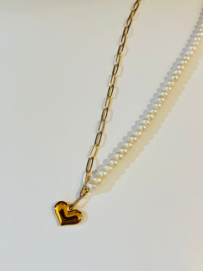 Half-Half Pearl Heart