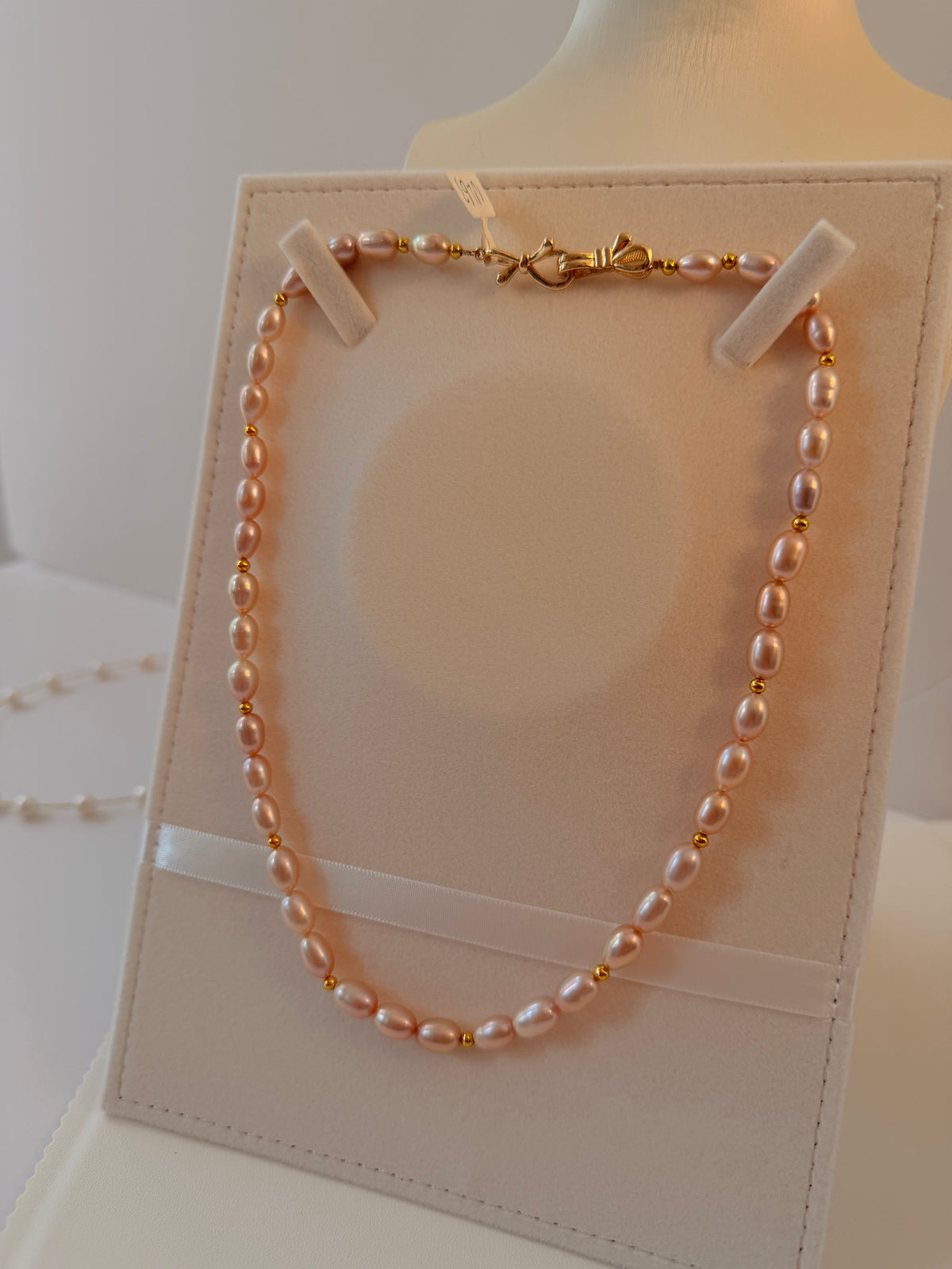 Natural champagne pearl necklace NL63