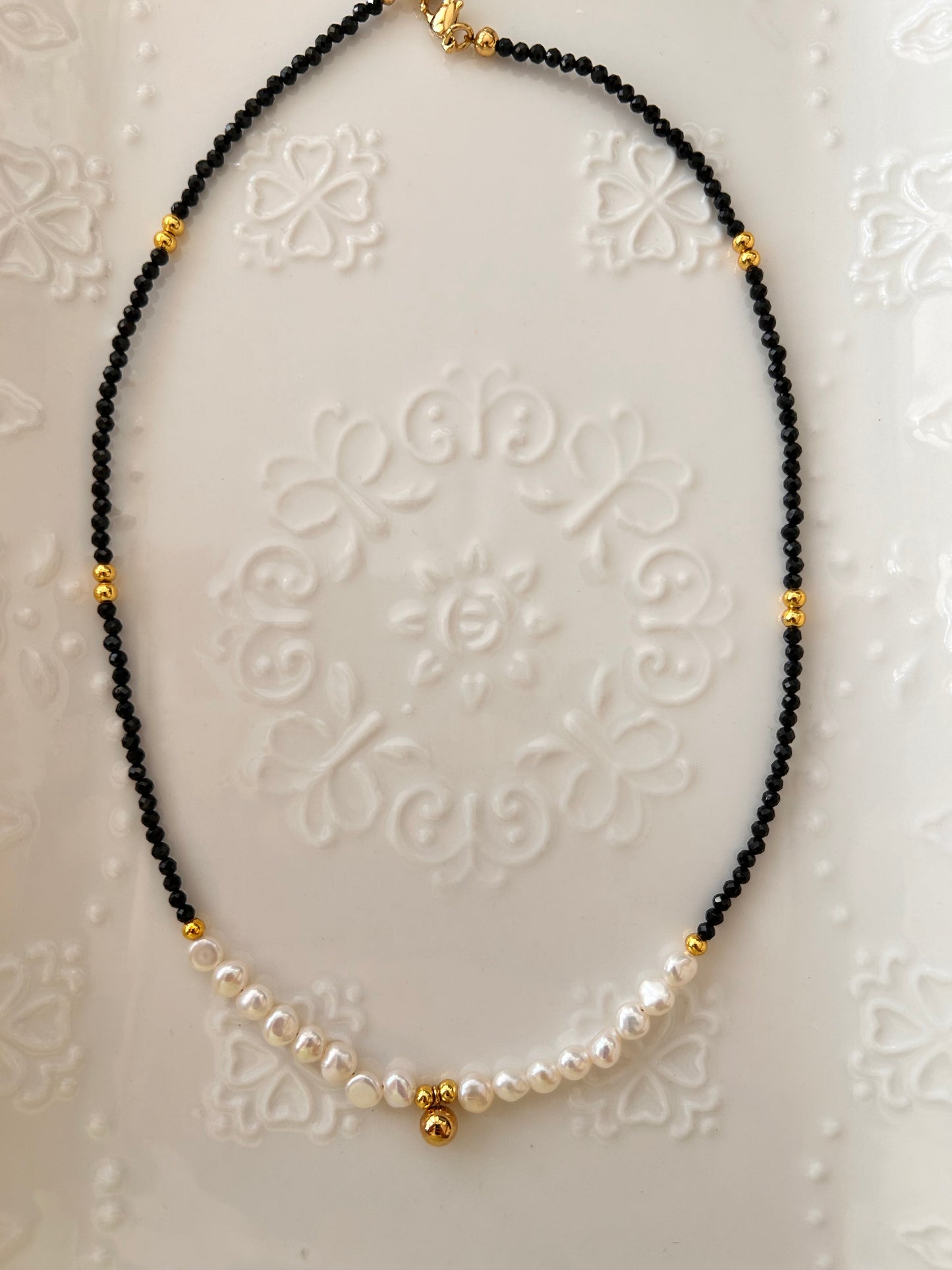 Black Spinel Pearl necklace