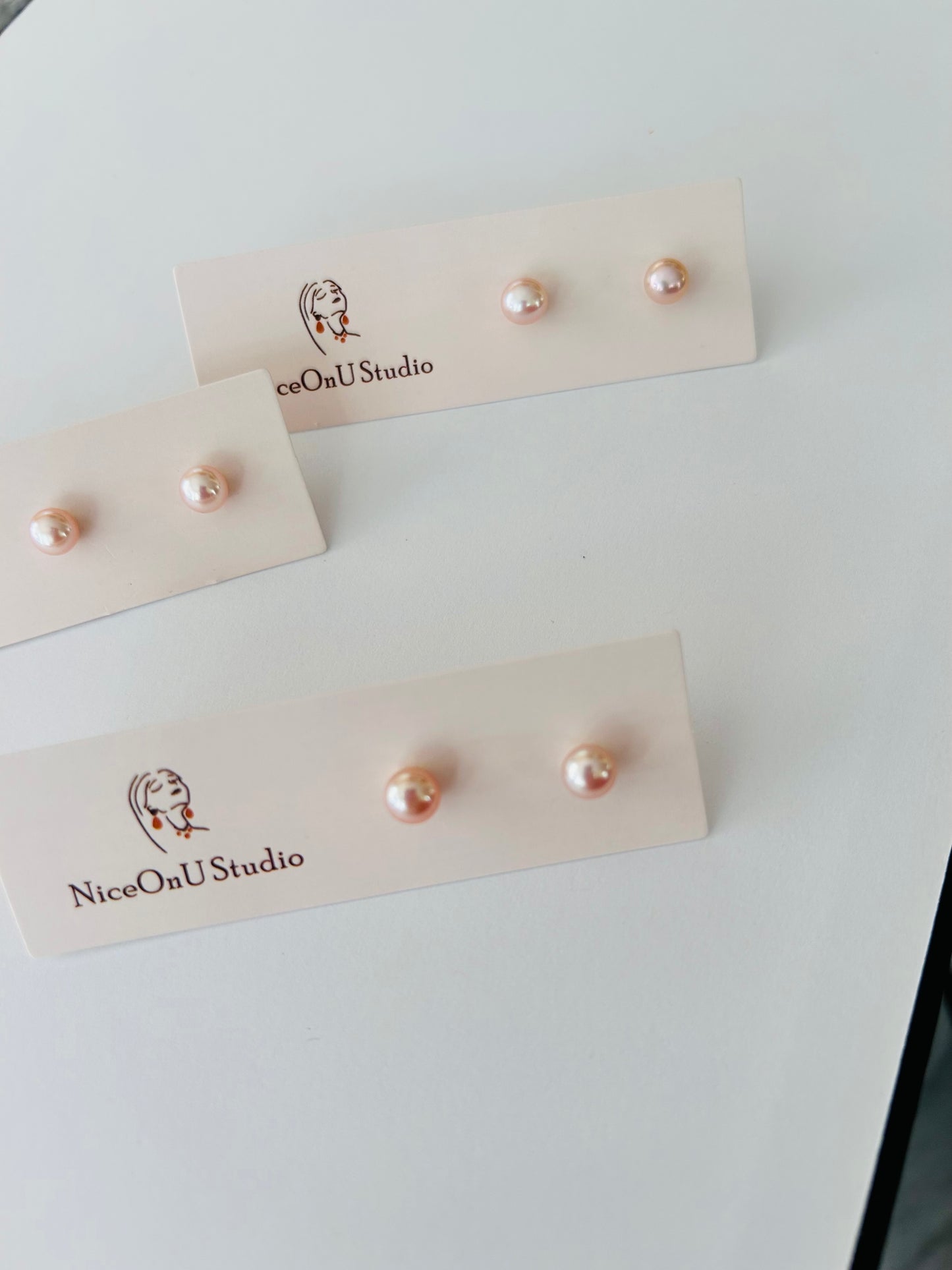 Champagne Color Freshwater Pearl Studs