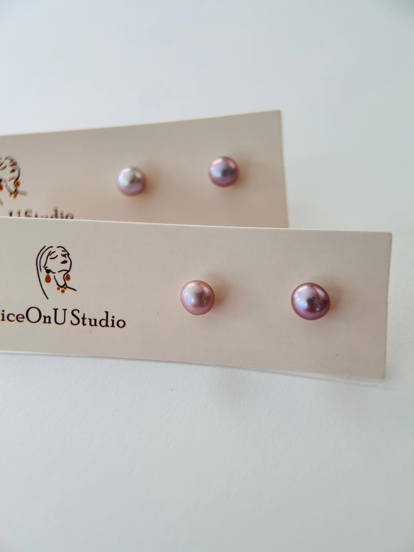 Purple Color Freshwater Pearl Studs