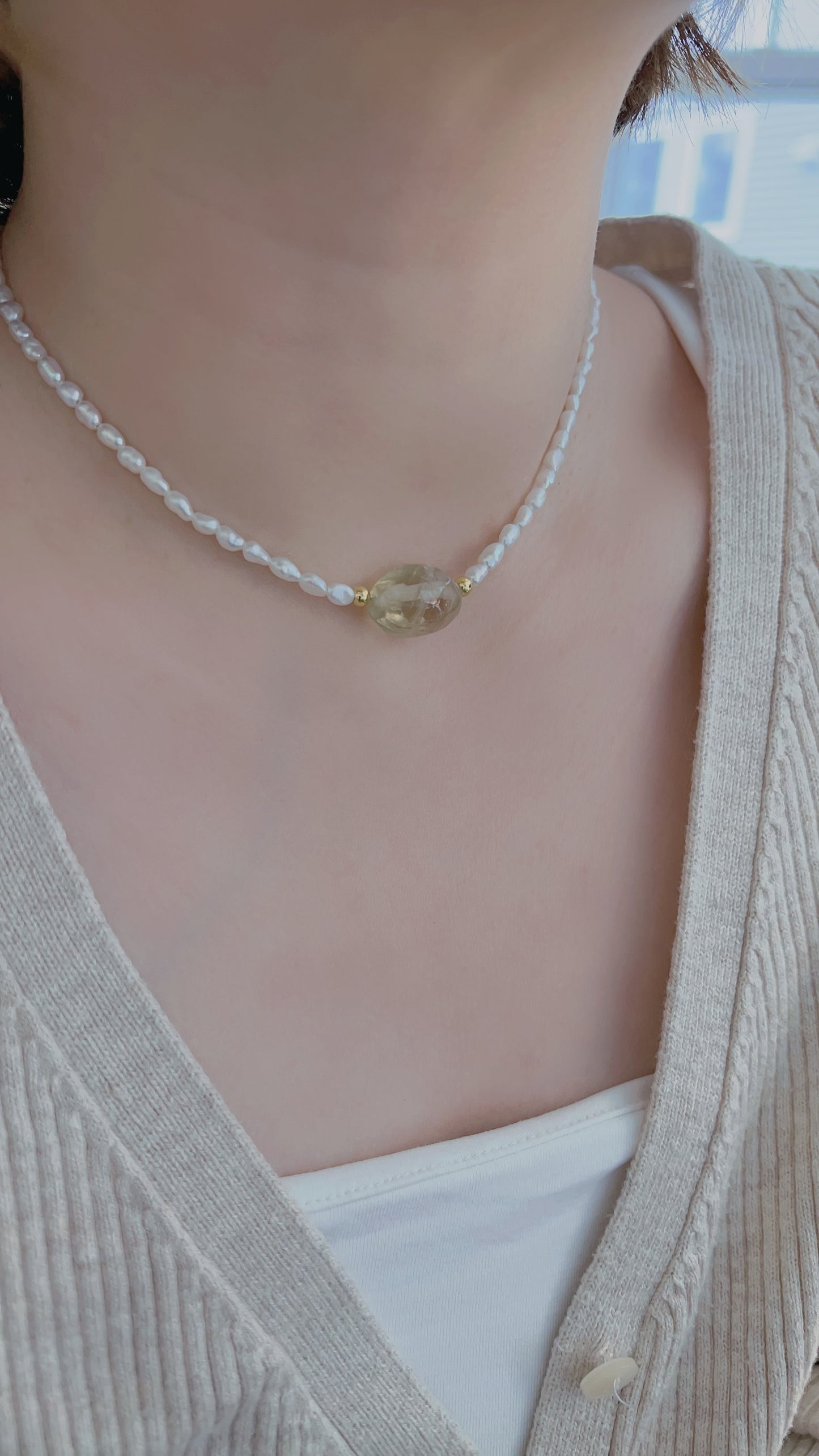 Crystal Pearl Necklace