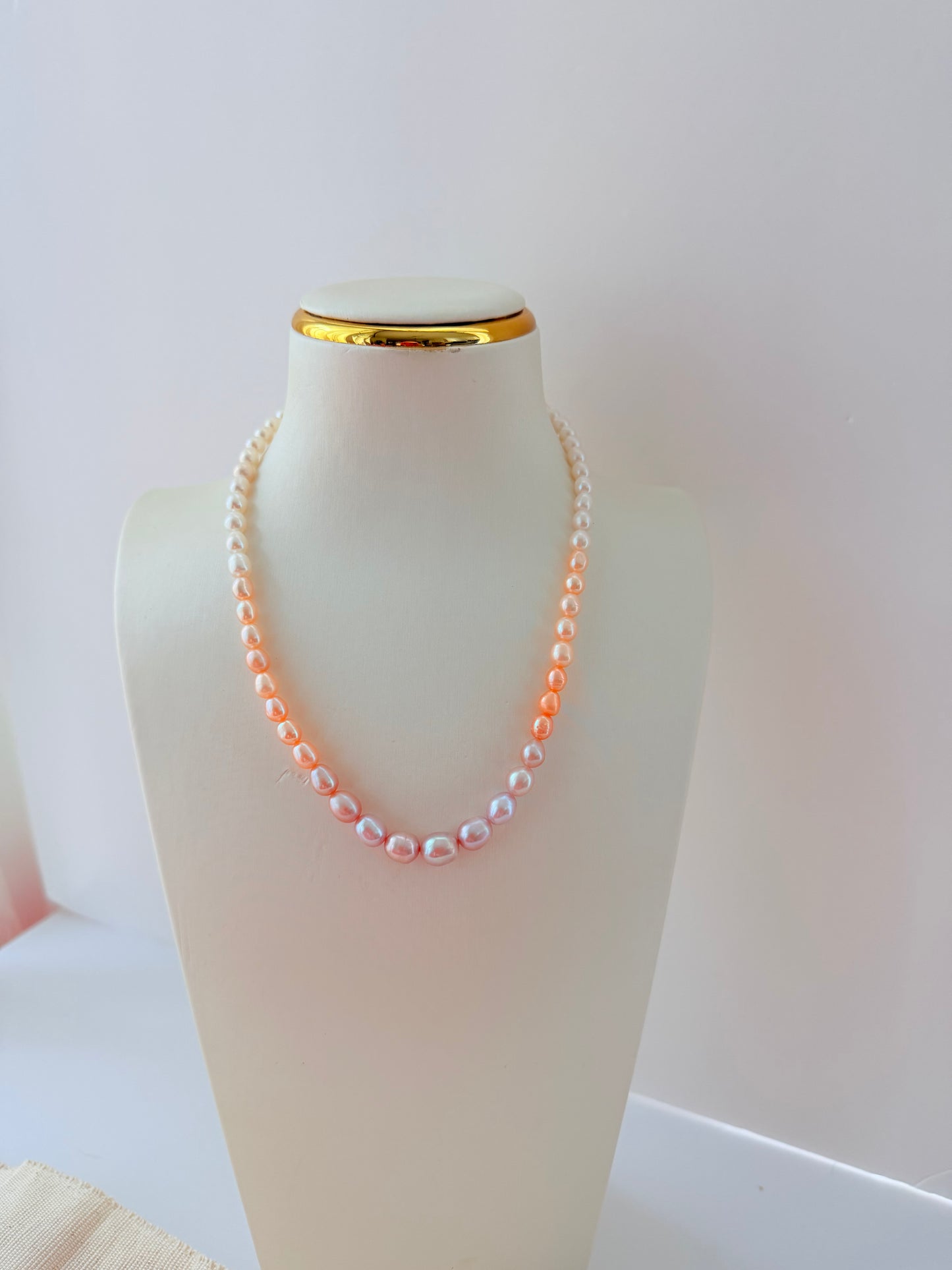 White/champagne/purple Pearl Necklace