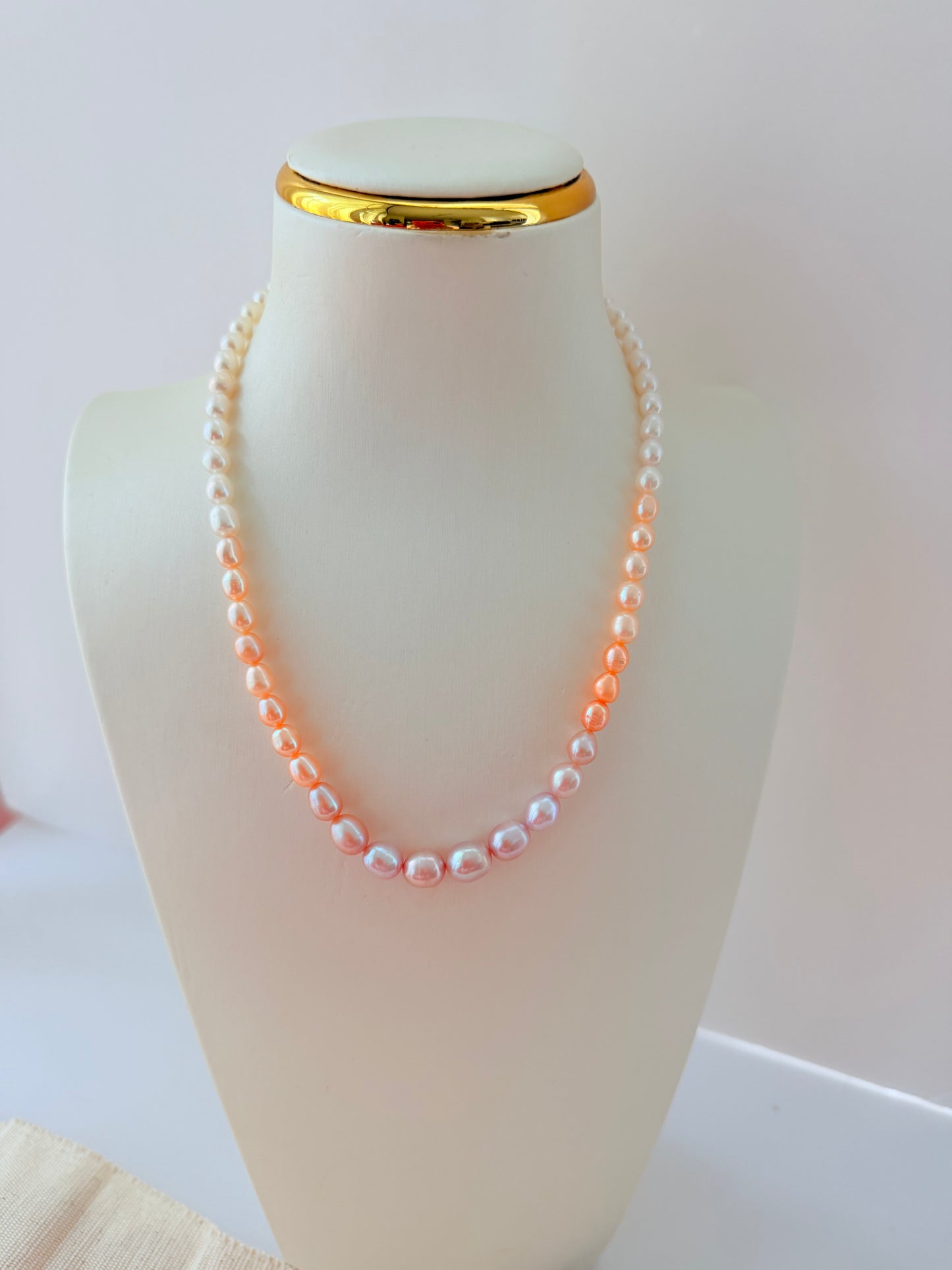 White/champagne/purple Pearl Necklace