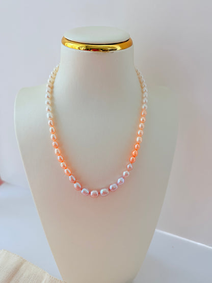White/champagne/purple Pearl Necklace