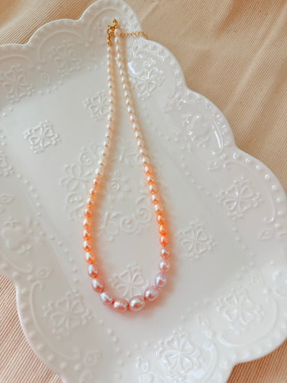 White/champagne/purple Pearl Necklace