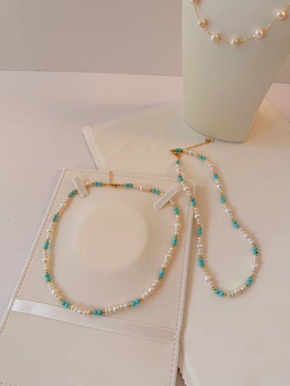 Turquoise & Pearl Necklace
