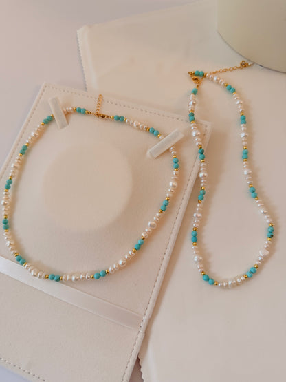 Turquoise & Pearl Necklace