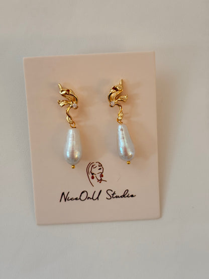 Butterfly Baroque Pearl Earrings A94