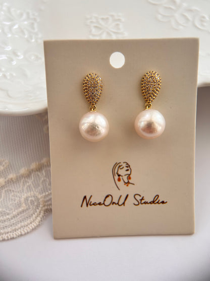 Luxury Tear Drop Baroque Pearl Earrings