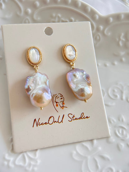 Colorful Big Baroque Freshwater Pearl Drops