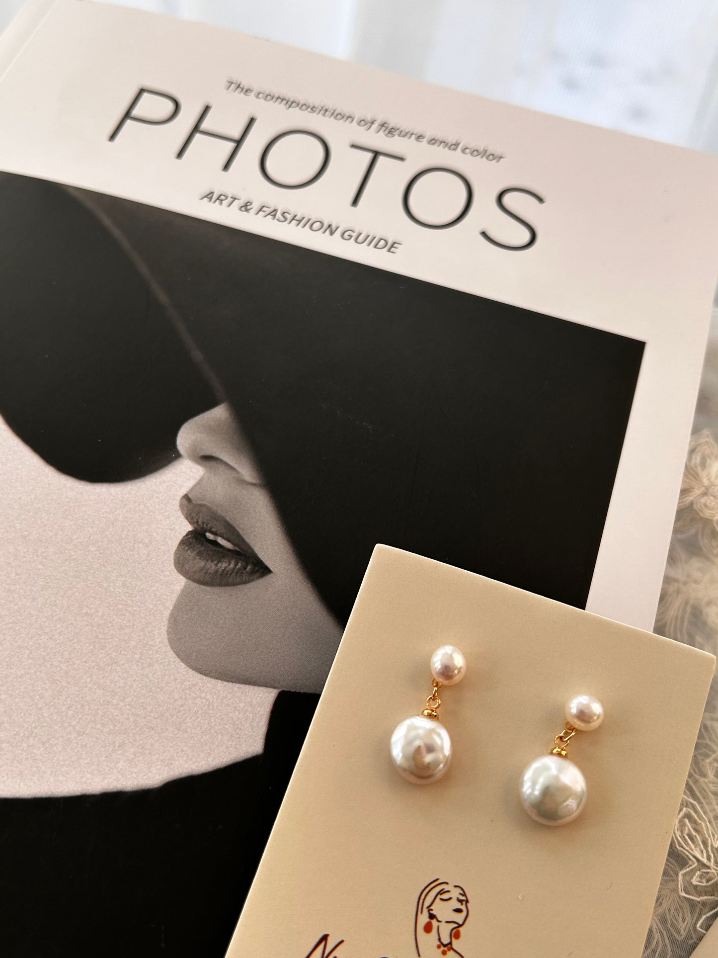 Classic Freshwater Pearl studs with button pearl drop