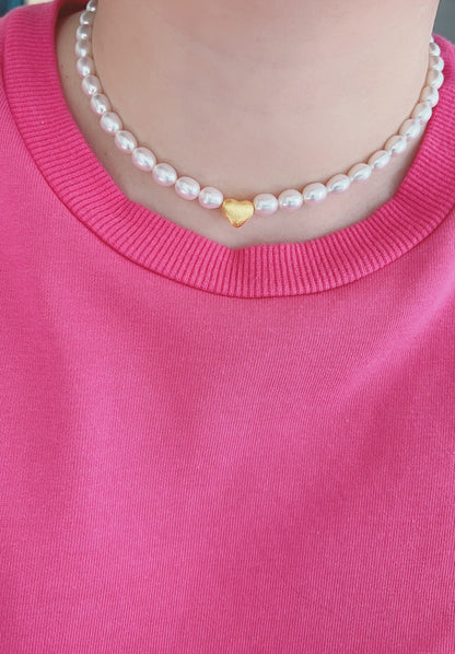 Rice Shape Freshwater Pearl Necklace