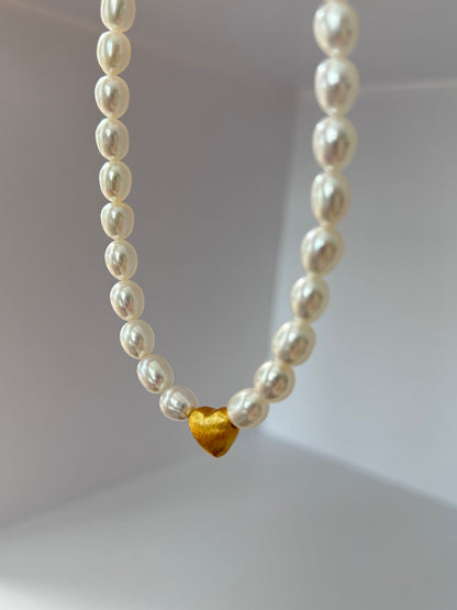 Rice Shape Freshwater Pearl Necklace