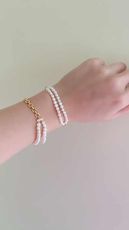 Watch Chain Freshwater Pearl Bracelets - Magnetic closure