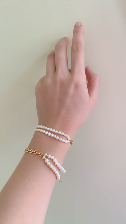 Watch Chain Freshwater Pearl Bracelets - Magnetic closure