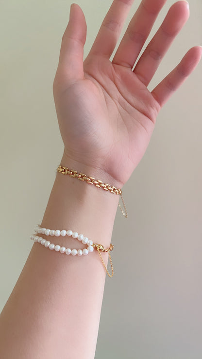 Watch Chain Freshwater Pearl Bracelets - Magnetic closure