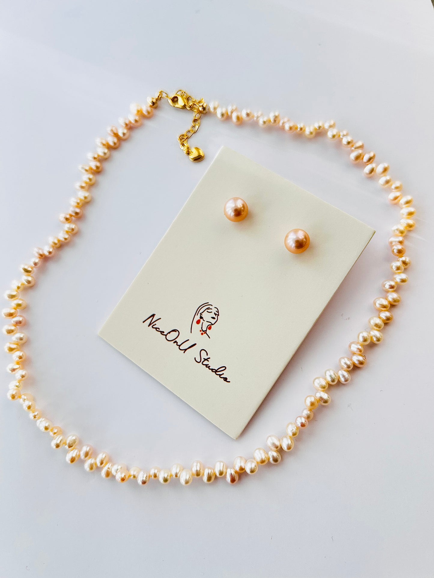 Champagne Color Freshwater Pearl Necklace